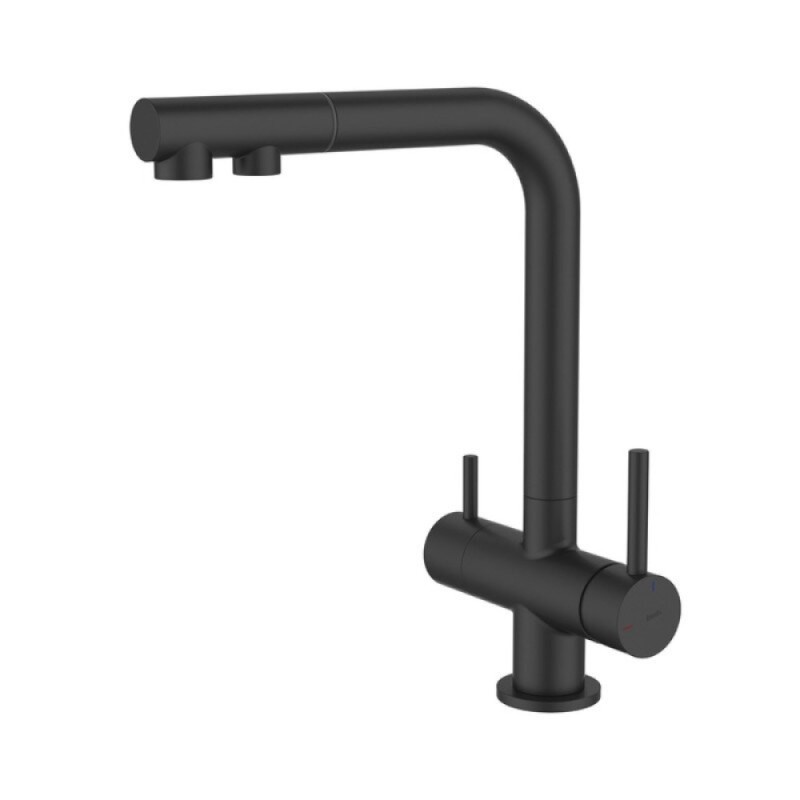 Смеситель для кухонной мойки Iddis Umbra UMBBLPFi05, с подключением к фильтру, черный матовый