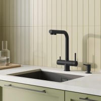 Смеситель для кухонной мойки Iddis Umbra UMBBLPFi05, с подключением к фильтру, черный матовый