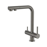 Смеситель для кухонной мойки Iddis Umbra UMBGMPFi05, с подключением к фильтру, графит матовый