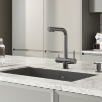 Смеситель для кухонной мойки Iddis Umbra UMBGMPFi05, с подключением к фильтру, графит матовый