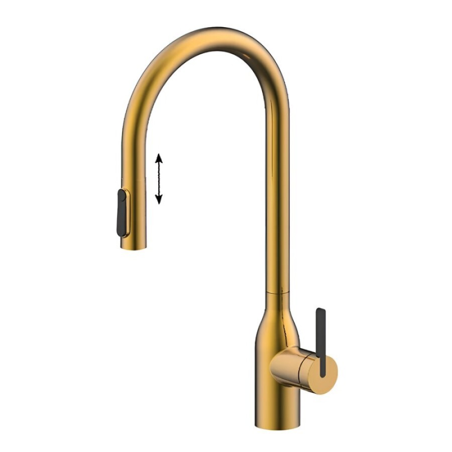 Смеситель для кухонной мойки Paulmark Universal Un213880-BG, с подключением к фильтру, золото брашированное