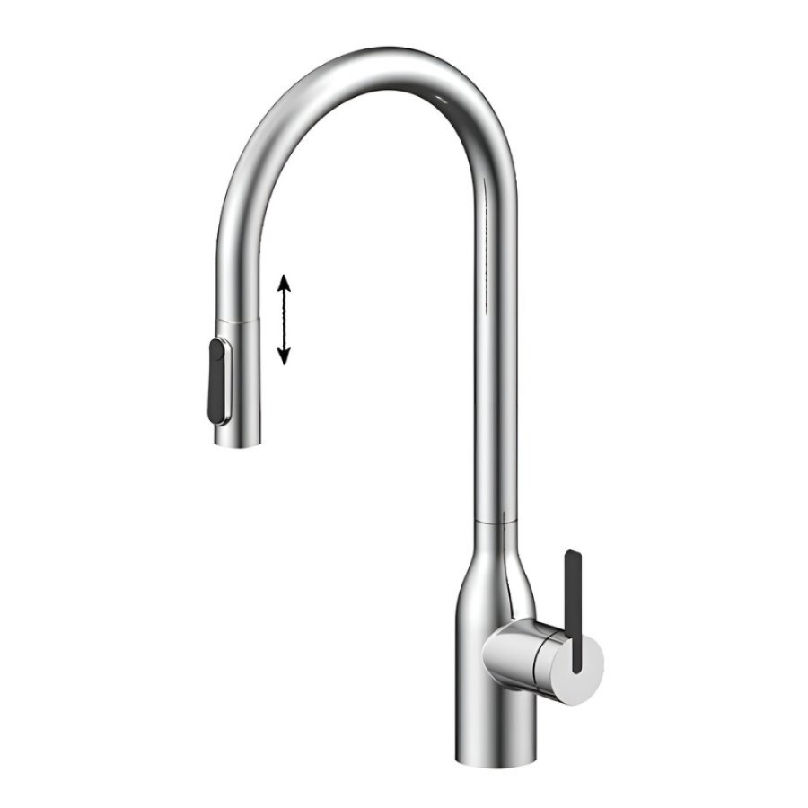 Смеситель для кухонной мойки Paulmark Universal Un213880-BS, с подключением к фильтру, нержавеющая сталь
