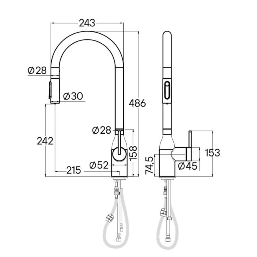 Смеситель для кухонной мойки Paulmark Universal Un213880-CR, с подключением к фильтру, хром