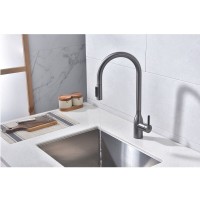 Смеситель для кухонной мойки Paulmark Universal Un213880-GM, с подключением к фильтру, вороненая сталь