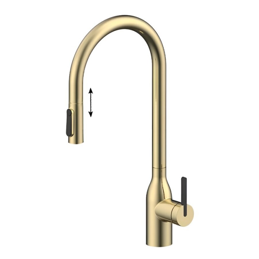 Смеситель для кухонной мойки Paulmark Universal Un213880-LG, с подключением к фильтру, золото светлое