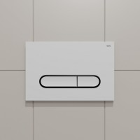 Клавиша смыва Iddis Unifix UNI01WBi77 универсальная, матовый белый c чёрным кольцом
