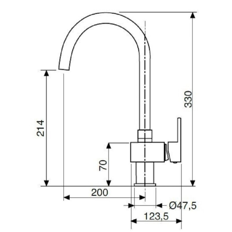 Смеситель Cezares Unika UNIKA-LSM1-A-03/24-W0 для раковины, золото 24 карата