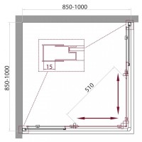 Душевой уголок BelBagno UNIQUE-A-2-85/100-M-Cr, 85-100 x 85-100 см, стекло матовое, профиль хром