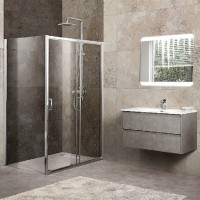 Душевой уголок BelBagno Unique 115 х 80 см, стекло прозрачное, профиль хром, UNIQUE-AH-1-100/115-80-C-Cr