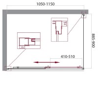 Душевой уголок BelBagno Unique 115 х 90 см, стекло прозрачное, профиль хром, UNIQUE-AH-1-100/115-90-C-Cr