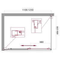 Душевой уголок BelBagno UNIQUE-AH-1-110/125-90-C-Cr, 125 х 90 х 190 см, профиль хром, стекло прозрачное