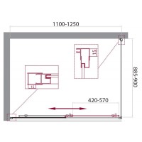 Душевой уголок BelBagno UNIQUE-AH-1-110/125-90-M-Cr, 110-125 х 90 см, стекло матовое, профиль хром