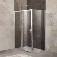 Душевой уголок BelBagno UNIQUE-AH-1-110/125-90-P-Cr, 110-125 х 90 см, профиль хром, стекло рифленое