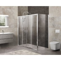Душевой уголок BelBagno UNIQUE-AH-21-150/180-90-P-Cr, 150-180 х 90 см, профиль хром, стекло рифленое