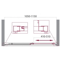 Душевая дверь в нишу BelBagno UNIQUE-BF-1-100/115-M-Cr, 100-115 см, стекло матовое, профиль хром