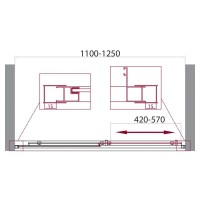 Душевая дверь в нишу BelBagno UNIQUE-BF-1-110/125-M-Cr, 110-125 см, раздвижная, стекло матовое, хром