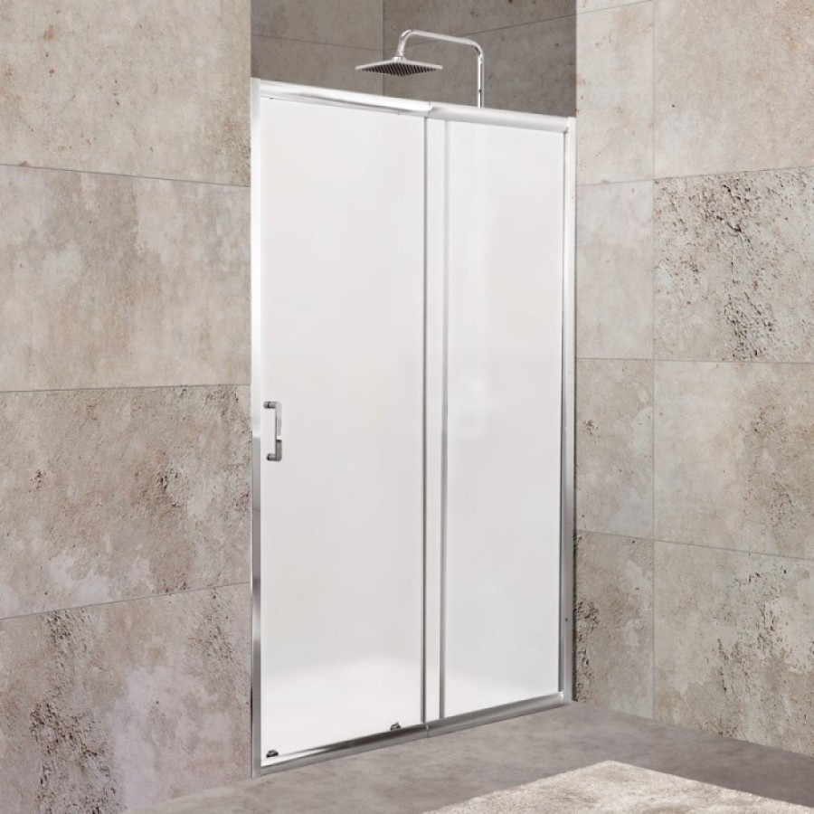 Душевая дверь в нишу BelBagno UNIQUE-BF-1-110/125-M-Cr, 110-125 см, раздвижная, стекло матовое, хром