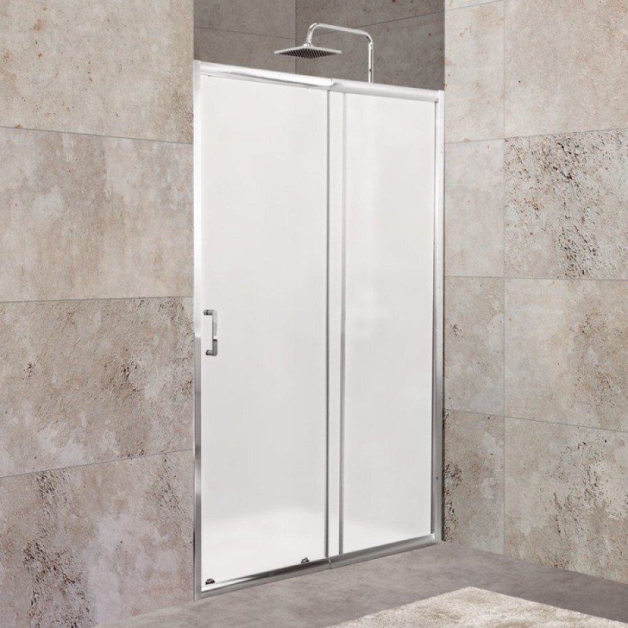 Душевая дверь в нишу BelBagno UNIQUE-BF-1-120/135-M-Cr, 120-135 см, стекло матовое, профиль хром