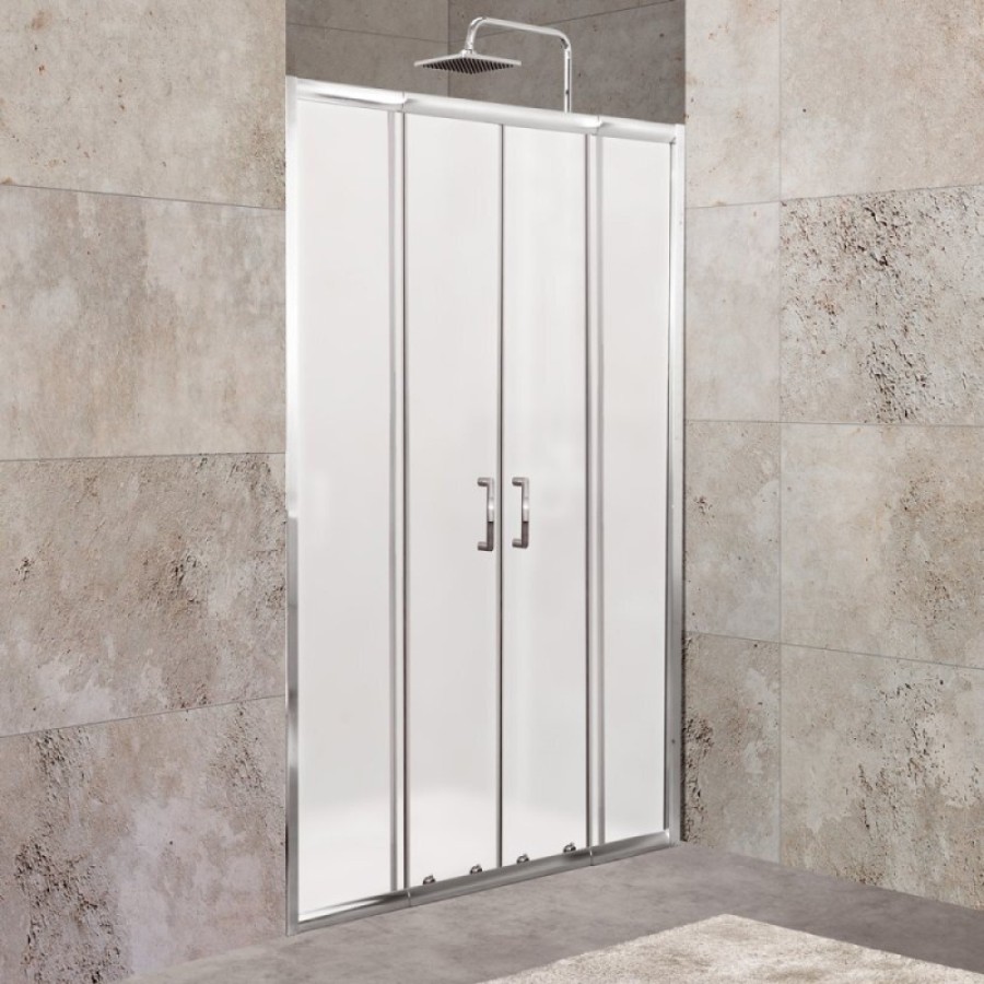 Душевая дверь в нишу BelBagno UNIQUE-BF-2-170/200-M-Cr, 170-200 см, стекло матовое, профиль хром