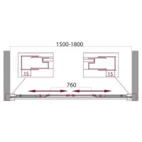 Шторка для ванны BelBagno Unique UNIQUE-VF-2-150/180-140-P-Cr, стекло рифленое, цвет профиля хром