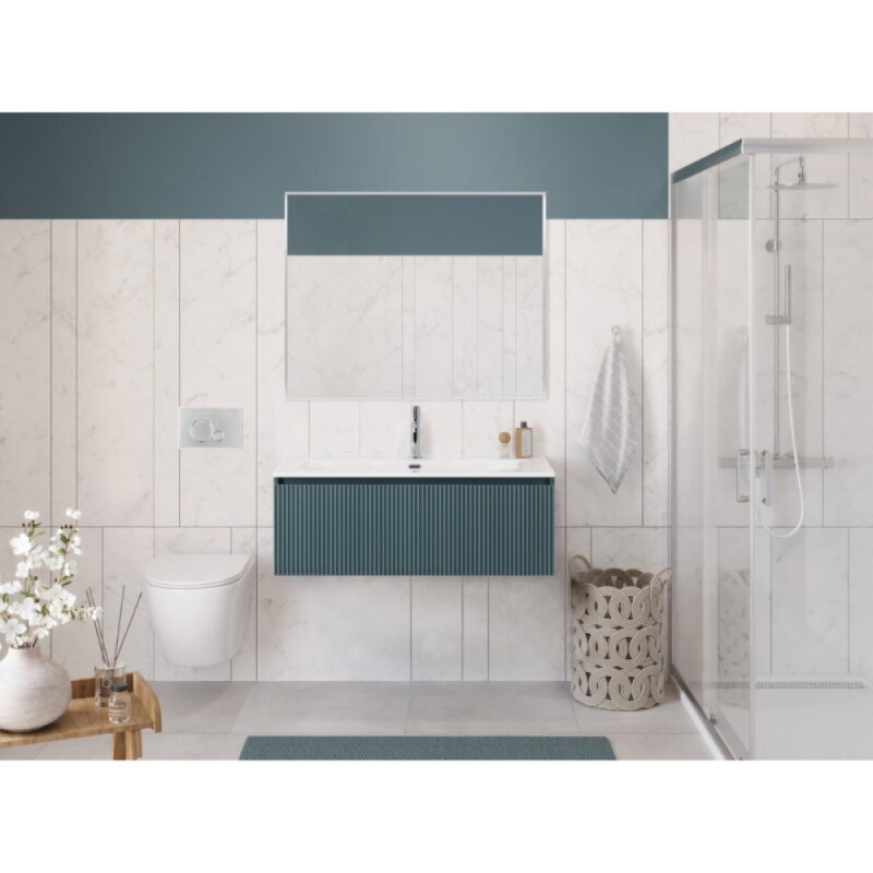 Тумба под раковину BelBagno UNO-1000-1C-SO-AO, 100 см, подвесная, голубая матовая