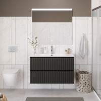 Тумба под раковину BelBagno UNO-1200-2C-SO-GSO, 120 см, подвесная, темно-серая матовая