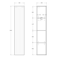 Шкаф-пенал BelBagno UNO-1600-1A-SC-BO, 33 см, подвесной, цвет Bianco Opaco