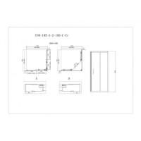 Душевой уголок BelBagno Uno-195, UNO-195-A-2-100-C-Cr, 100 х 100 х 195 см, профиль хром, стекло прозрачное