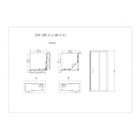 Душевой уголок BelBagno Uno-195, UNO-195-A-2-80-C-Cr, 80 х 80 х 195 см, профиль хром, стекло прозрачное