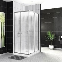 Душевой уголок BelBagno Uno-195, 90 х 90 см, стекло шиншилла, профиль хром, UNO-195-A-2-90-CH-CR