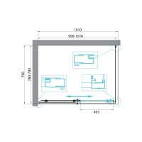 Душевой уголок BelBagno Uno-195, 100 х 80 см, стекло прозрачное, профиль хром, UNO-195-AH-1-100/80-C-Cr