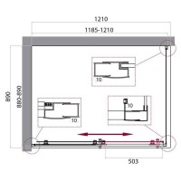 Душевой уголок BelBagno Uno-195, 120 х 90 см, стекло прозрачное, профиль хром, UNO-195-AH-1-120/90-C-Cr