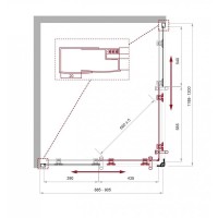 Душевой уголок BelBagno Uno-195, 120 х 90 х 195 см, профиль черный матовый, стекло прозрачное, UNO-195-AH-2-120/90-C-NERO