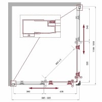 Душевой уголок BelBagno Uno-195, 120 х 90 см, стекло шиншилла, профиль хром, UNO-195-AH-2-120/90-CH-CR