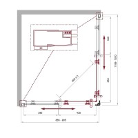 Душевой уголок BelBagno Uno-195, 120 х 90 см, стекло рифленое, профиль черный, UNO-195-AH-2-120/90-P-NERO