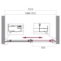 Душевая дверь в нишу BelBagno Uno-195, 130 х 195 см, профиль черный матовый, стекло прозрачное, UNO-195-BF-1-130-C-NERO