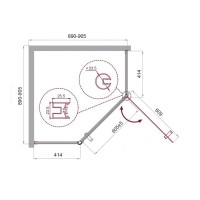 Душевой уголок BelBagno Uno-195, 90 х 90 х 195 см, профиль черный матовый, стекло прозрачное, UNO-195-P-1-90-C-NERO