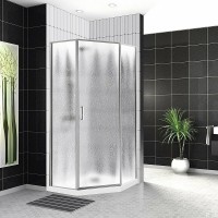 Душевой уголок BelBagno Uno-195, 90 х 90 см, стекло шиншилла, профиль хром, UNO-195-P-1-90-CH-CR