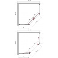 Душевой уголок BelBagno UNO-195, 90 х 90 х 195 см, стекло прозрачное, профиль черный матовый, UNO-195-P-2-90-C-NERO