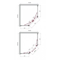 Душевой уголок BelBagno UNO-195, 100 х 80 х 195 см, стекло прозрачное, профиль хром, UNO-195-PH-2-100/80-C-Cr