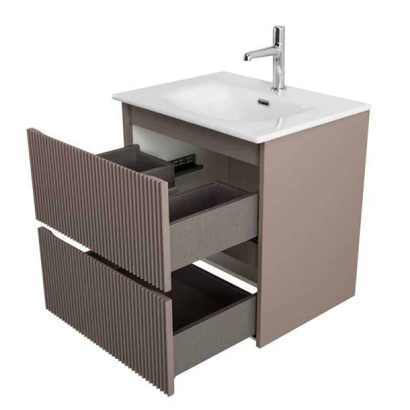 Тумба под раковину BelBagno UNO-700-2C-SO-СO, 70 см, подвесная, бежевая матовая