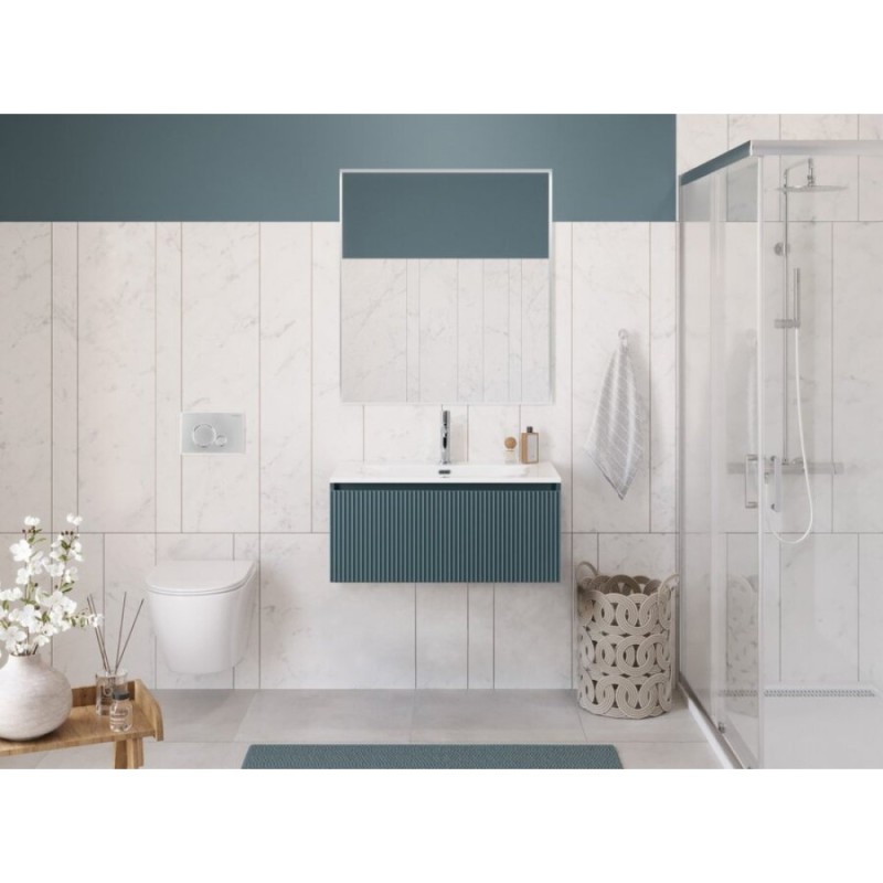 Тумба под раковину BelBagno UNO-800-1C-SO-AO, 80 см, подвесная, голубая матовая