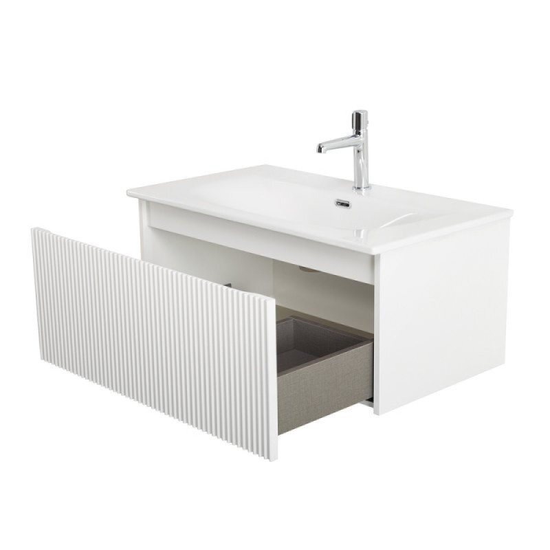 Тумба под раковину BelBagno UNO-800-1C-SO-BO, 80 см, подвесная, Bianco Opaco