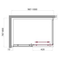Душевой уголок BelBagno Uno UNO-AH-1-100/80-Cr, 100 х 80 x 185 см