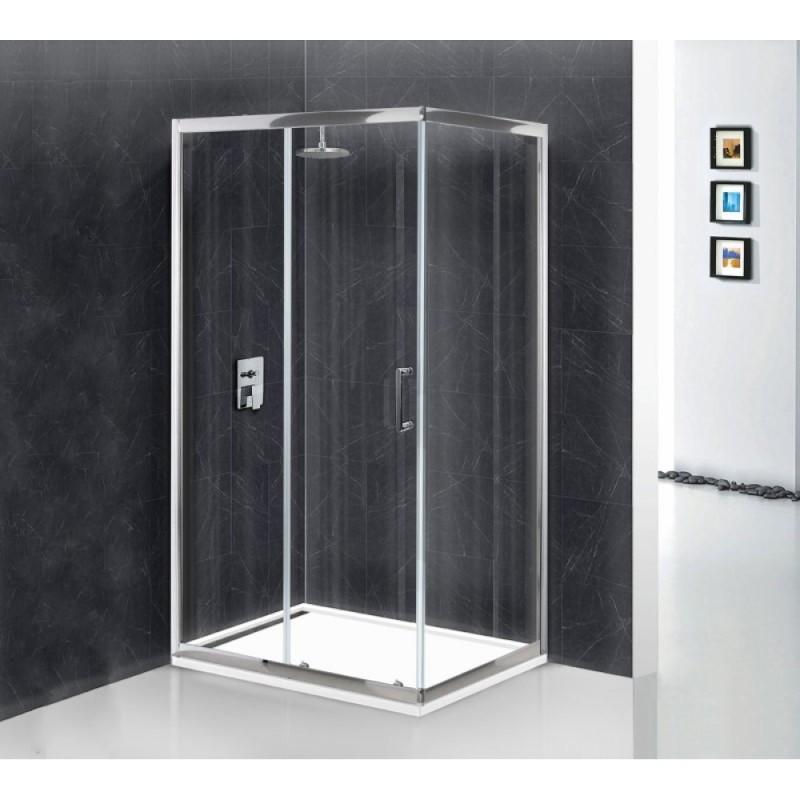 Душевой уголок BelBagno Uno 100 х 90 см, дверь раздвижная, стекло прозрачное, хром, UNO-AH-1-100/90-C-Cr