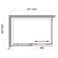 Душевой уголок BelBagno UNO-AH-1-100/90-M-Cr, 100 х 90 см, стекло матовое, профиль хром