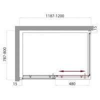 Душевой уголок BelBagno UNO-AH-1-120/80-M-Cr, 120 х 80 см, стекло матовое, профиль хром