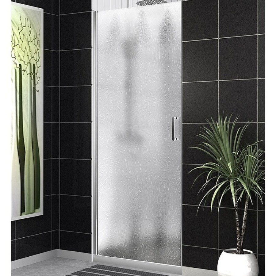Душевая дверь BelBagno Uno, 90 см, стекло шиншилла, профиль хром, UNO-B-1-90-CH-Cr