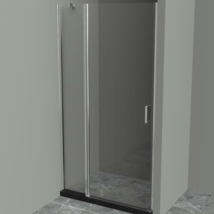 Душевая дверь BelBagno Uno, 90 см, стекло прозрачное, профиль хром, UNO-B-12-30+60-C-Cr