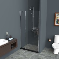 Душевая дверь BelBagno Uno, 90 см, стекло прозрачное, профиль хром, UNO-B-12-30+60-C-Cr